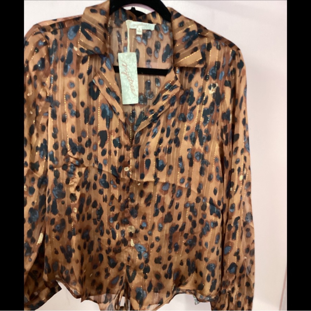 V neck tie front women’s blouse